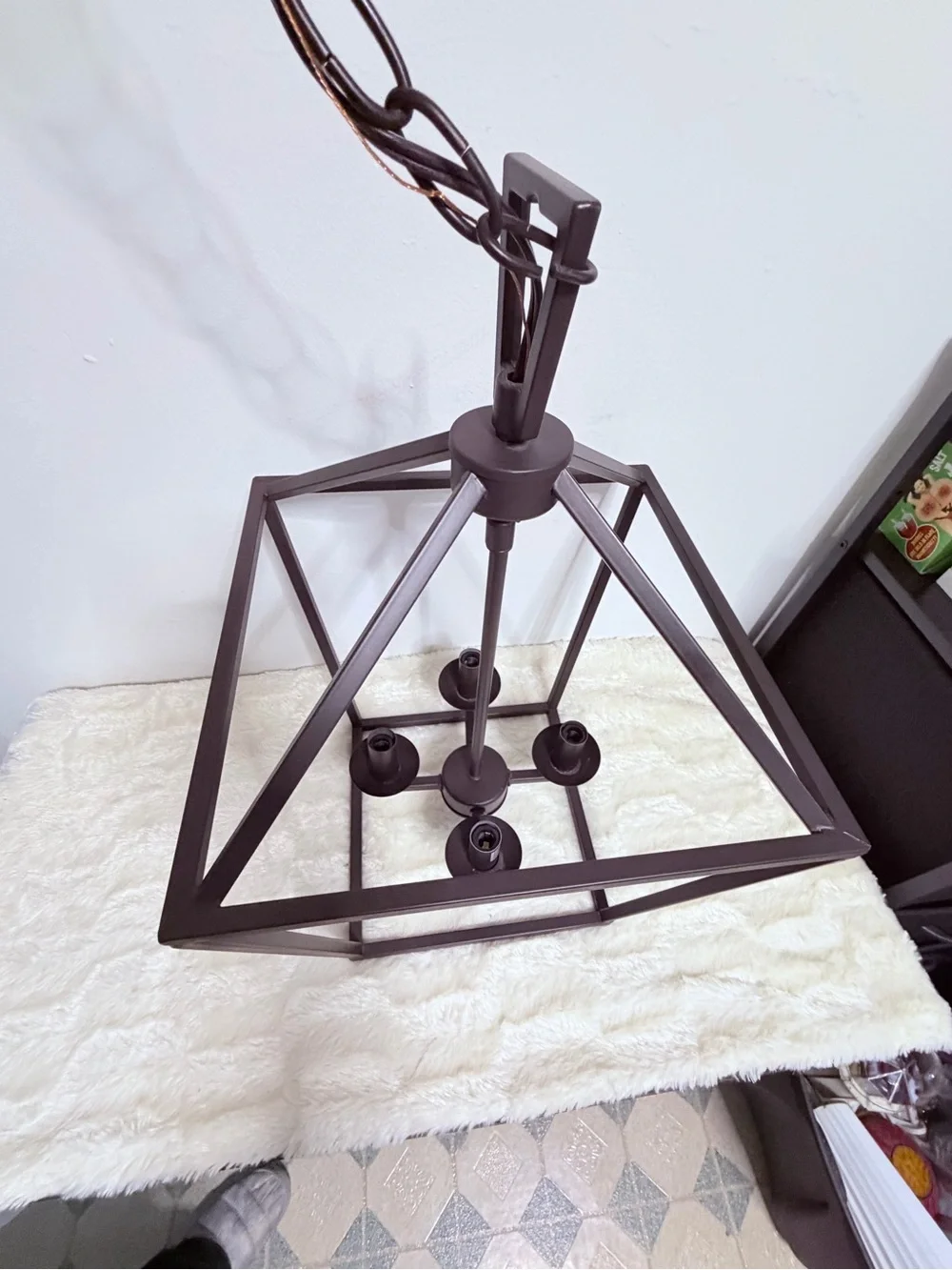 Modern Black Cage Pendant Chandelier - 4-Light